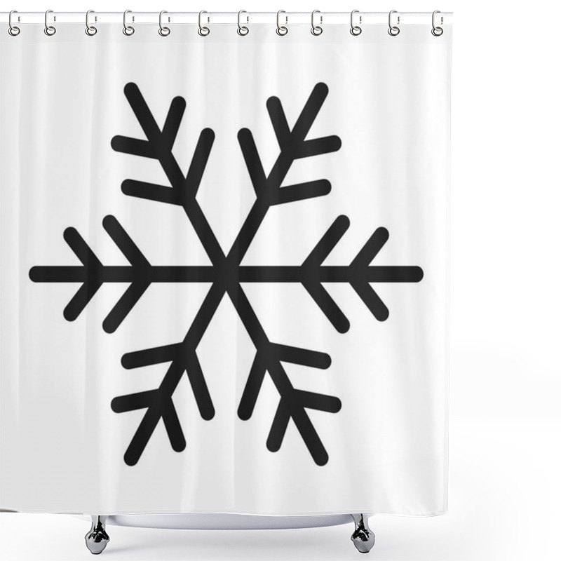 Personality  Snowflake Icon. Vector Illustration. Isolated Object On White Background. Shower Curtains