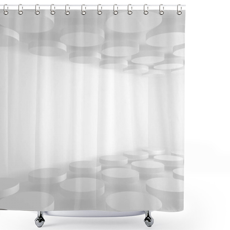 Personality  Abstract Geometric Art Deco Mockup Background In White With Shadows   Shower Curtains