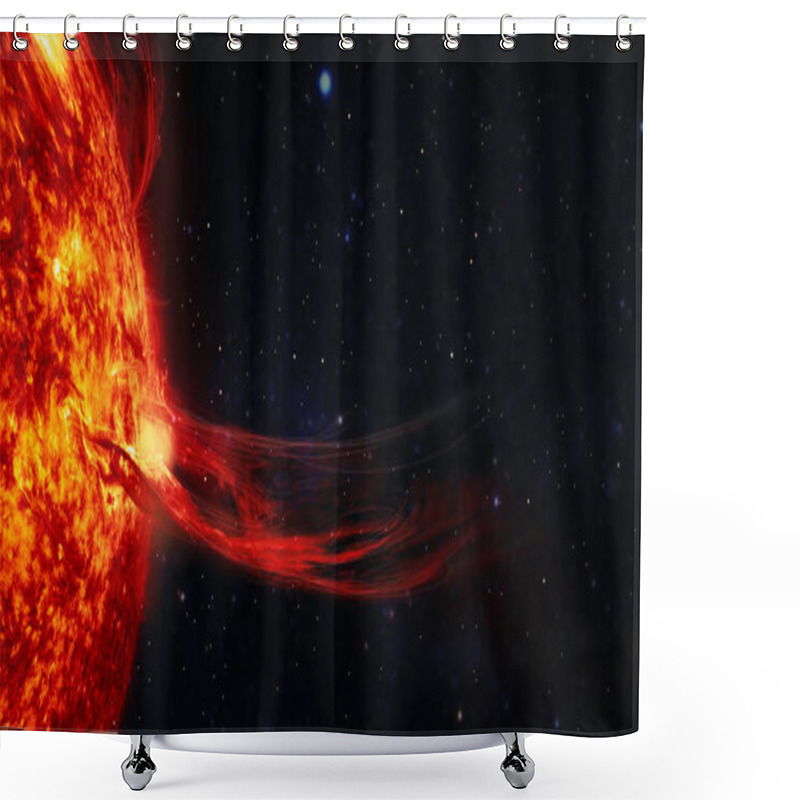 Personality  Solar Prominence, Solar Flare, And Magnetic Storms. Plasma Flash On The Surface Of A Star Shower Curtains