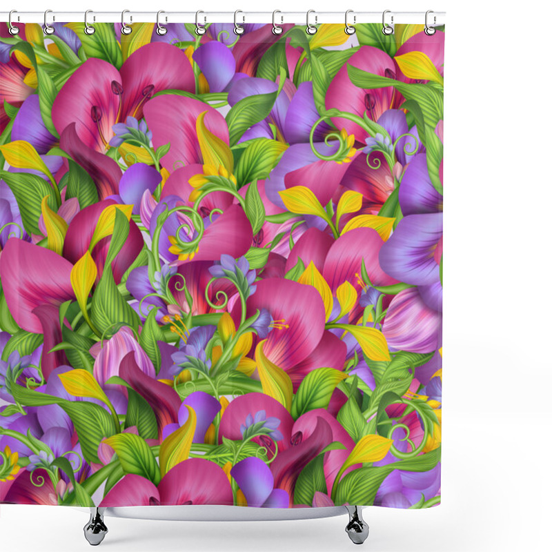 Personality  Tropical Flower Background Shower Curtains