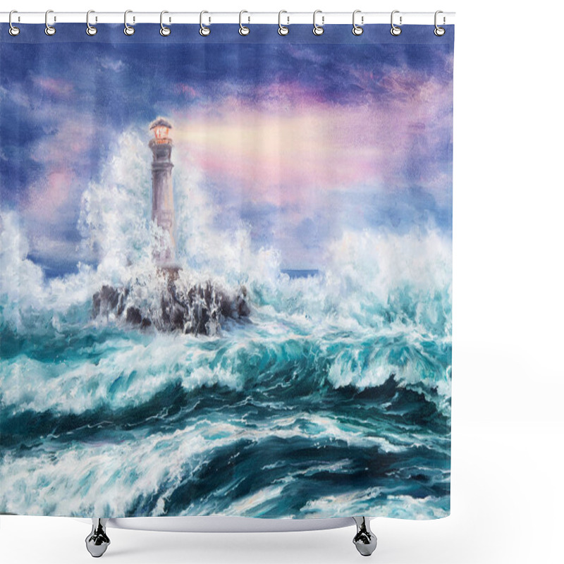 Personality  Lighthouse Shower Curtains