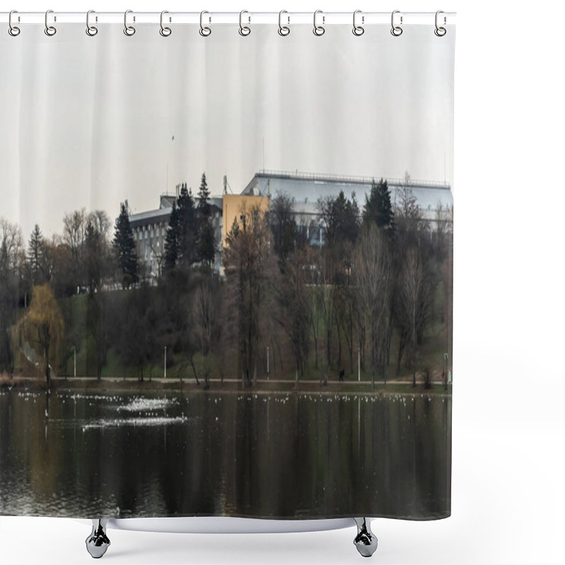 Personality  National Sports Complex 'Sala Polivalenta'. Bucharest, Romania. Shower Curtains