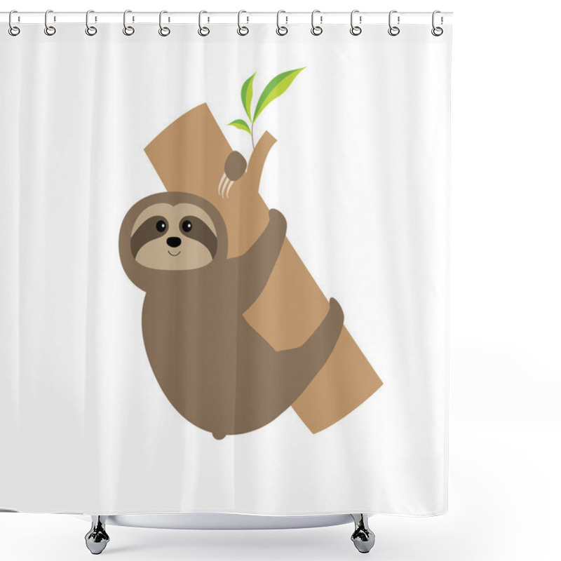 Personality  Sloth Hugs Tree Branch Shower Curtains