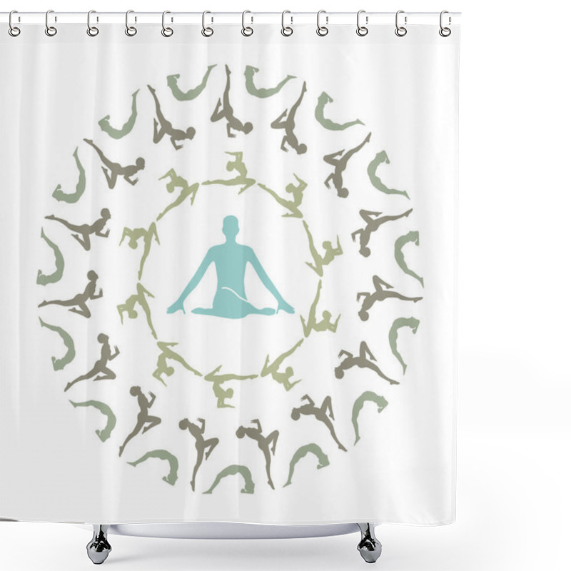 Personality  Yoga Mandala- Unique Yoga Silhouette Mandala Shower Curtains