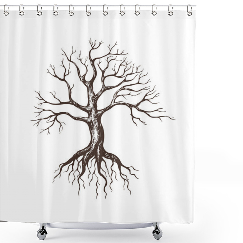 Personality  Big Leafless Tree Shower Curtains