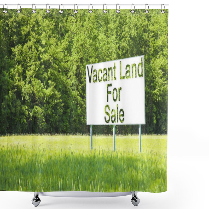 Personality  Advertising Billboard Immersed In A Rural Scene With Vacant Land Shower Curtains