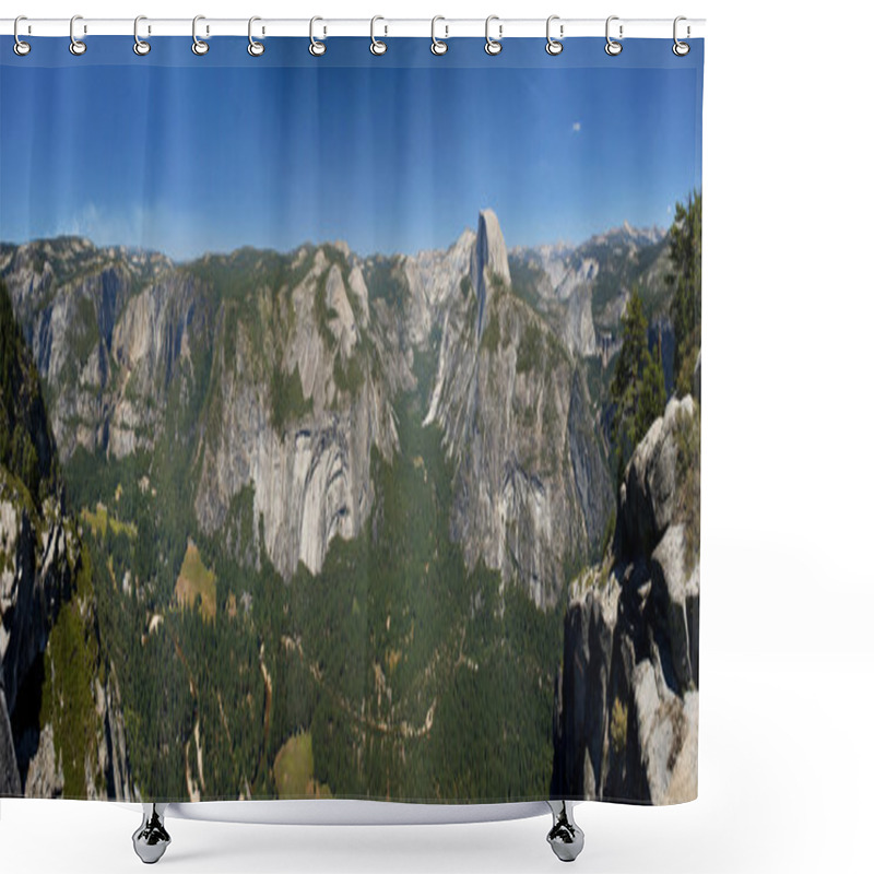 Personality  A Beautifuly Sunny View Of Yosemite Valley Park Half Dome Shower Curtains