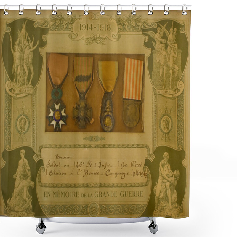 Personality  French Ww 1 Medals Shower Curtains