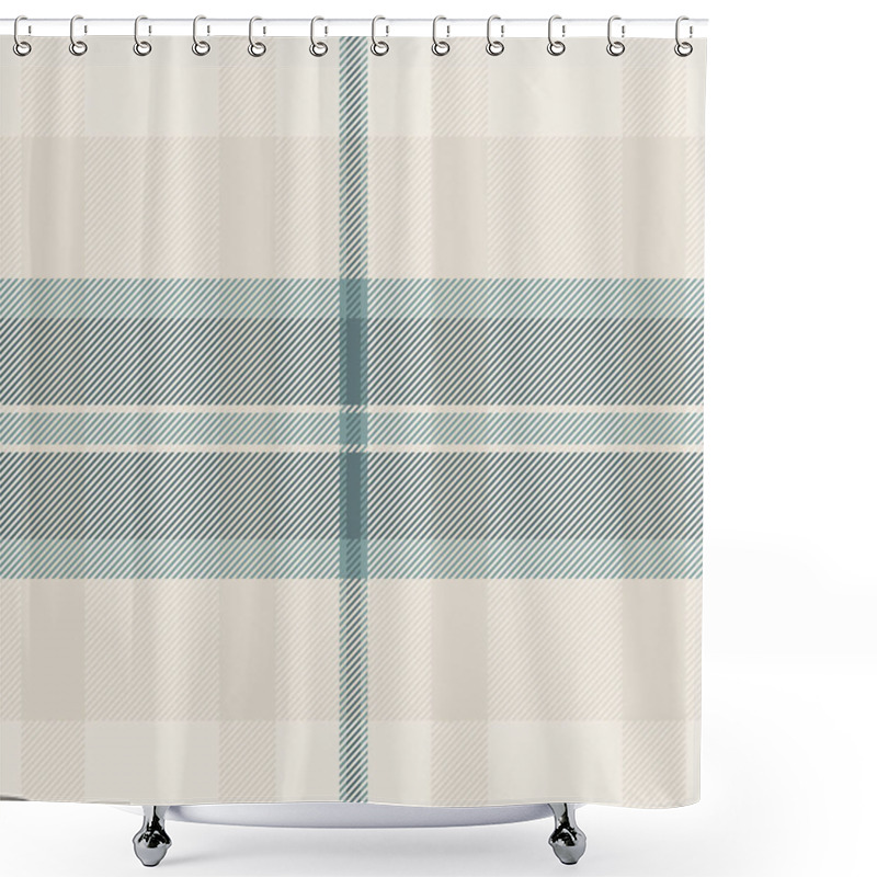 Personality  Elegant Neutral Plaid Pattern Featuring Soft Beige And Muted Teal Tones.  Perfect For Textile Design, Website Backgrounds, Or Stationery. Creates A Calm, Sophisticated Aesthetic. Shower Curtains