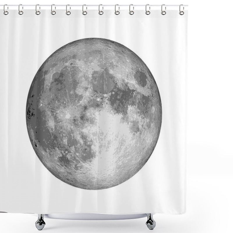 Personality  Realistic Full Moon. Astrology Or Astronomy Planet Design. Vecto Shower Curtains