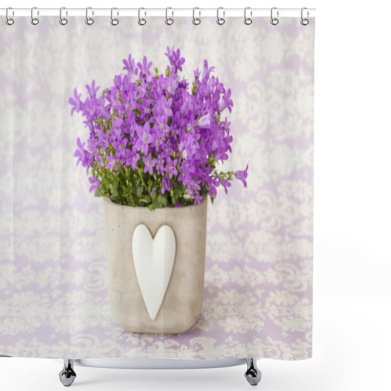 Personality  Bellflowers In A Pot Shower Curtains