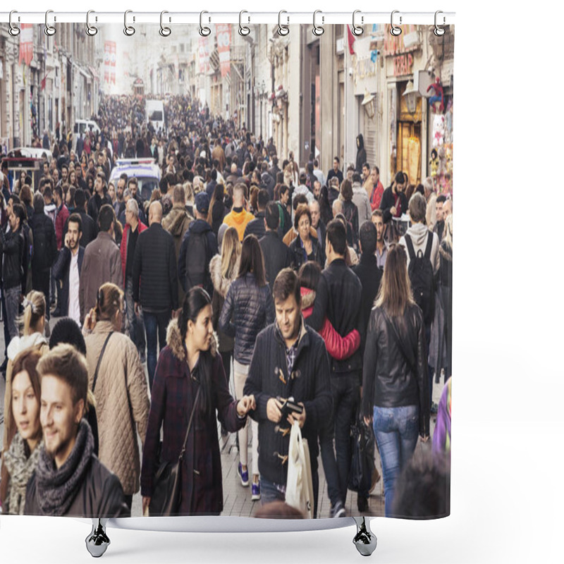 Personality  People Walking At Istiklal Street Shower Curtains