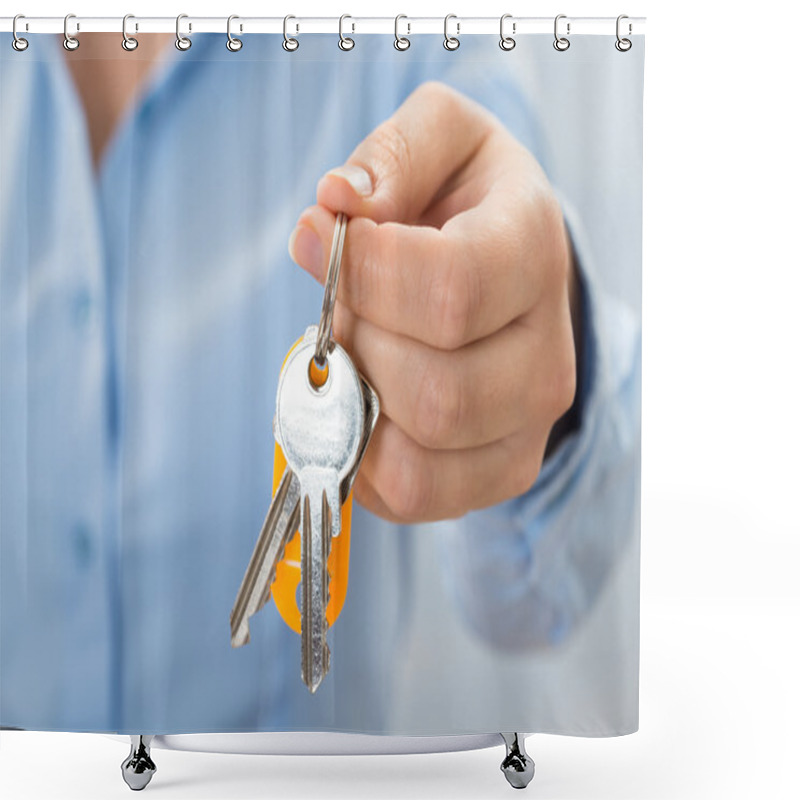 Personality  Hand Holding Key Shower Curtains