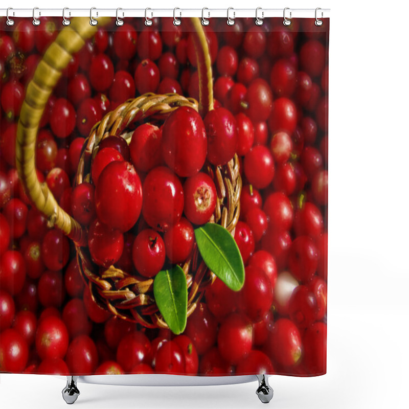 Personality  Basket Full Of Cowberries Shower Curtains