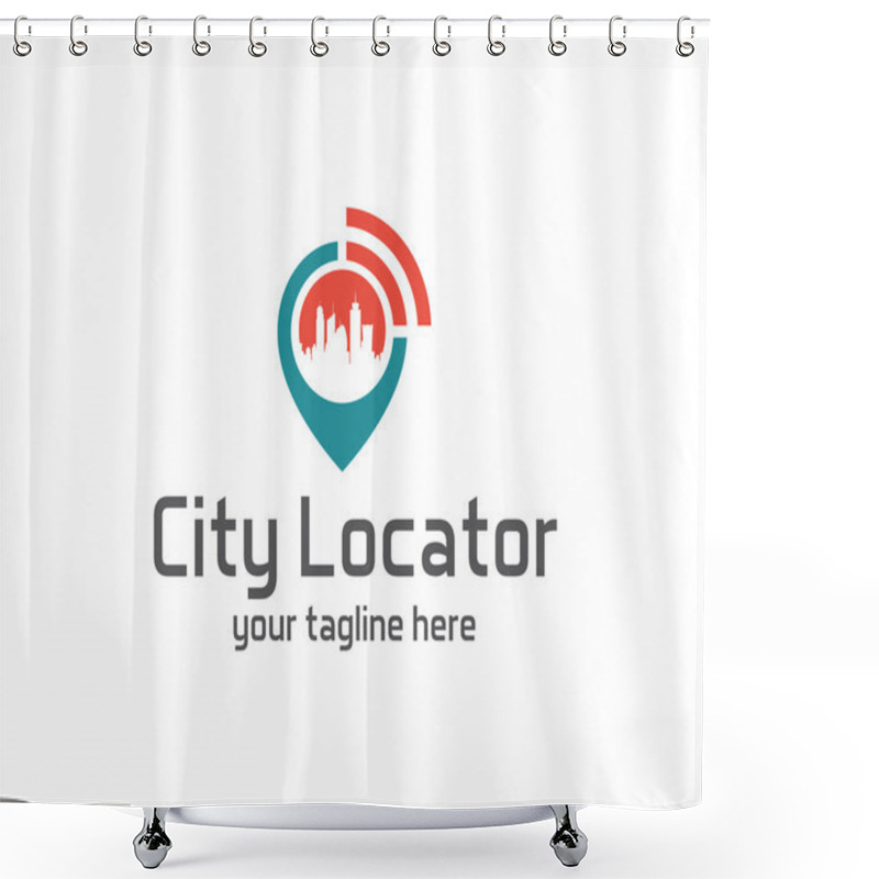 Personality  City Locator Design Vector Template. Pin Maps Symbol Vector . Gps Icon Design Vector. Simple Clean Design Gps Locator Logo Vector. Shower Curtains