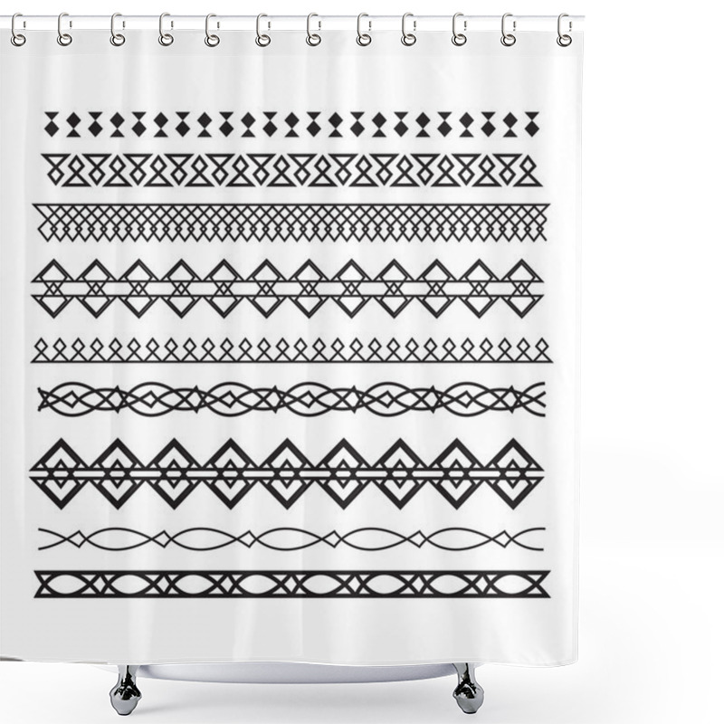 Personality  Set Of Vector Borders And Lines. Vector Horizontal Geometric Ele Shower Curtains