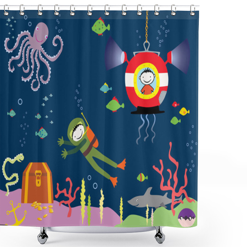 Personality  In Search Of Treasures Shower Curtains