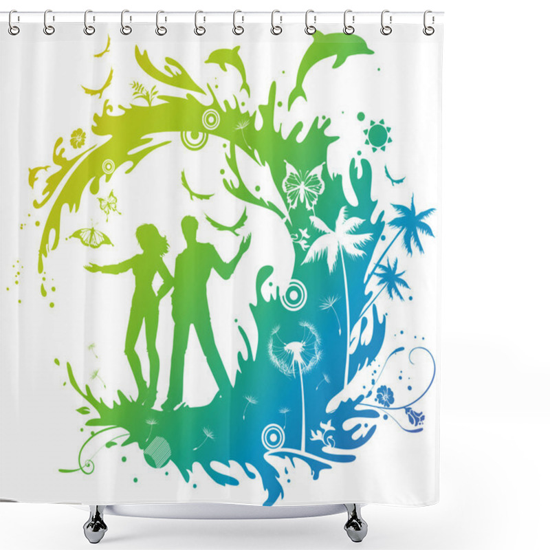 Personality  Ecological Water Concept Shower Curtains