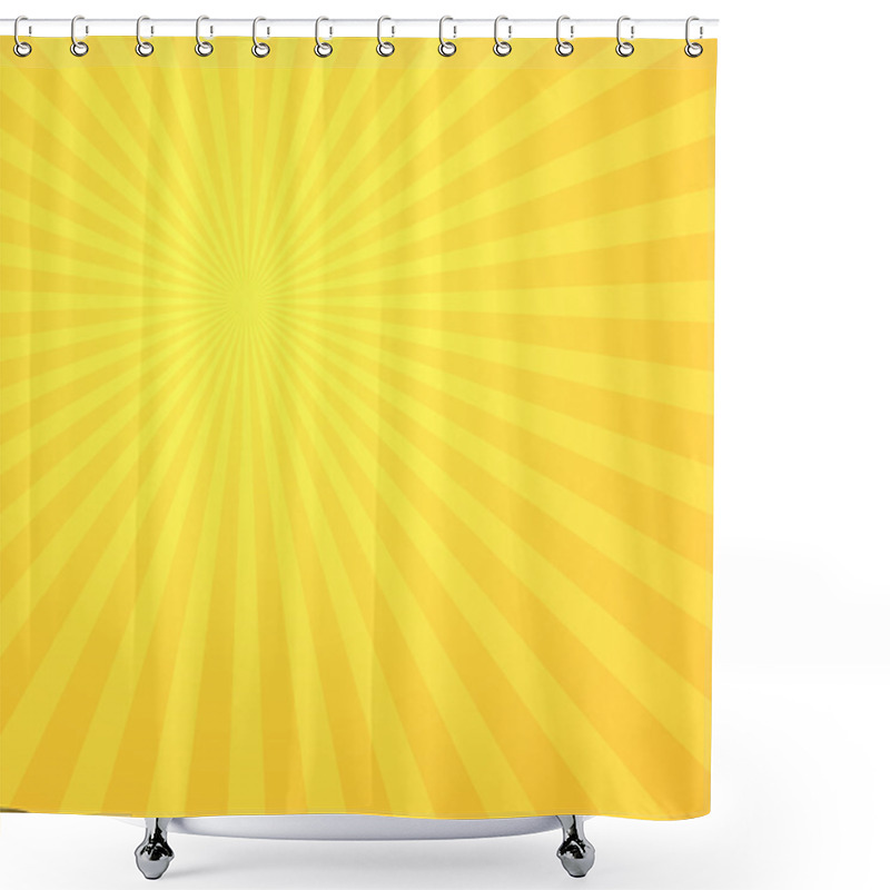 Personality  Sunburst Abstract Vector. Shower Curtains