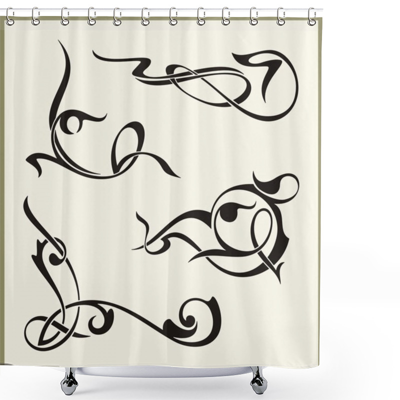 Personality  Exquisite Scroll Ornamental Designs Shower Curtains