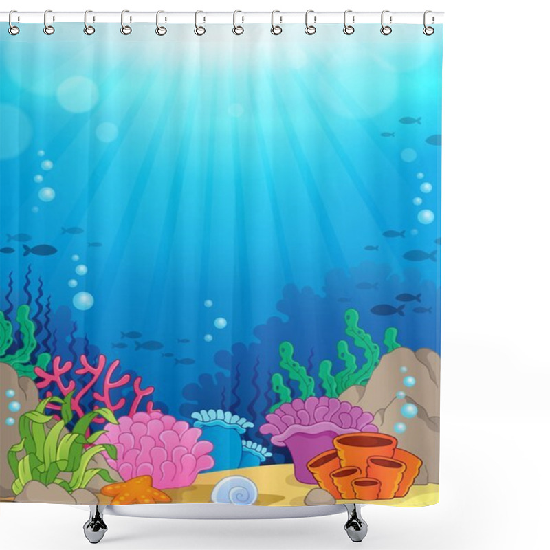 Personality  Ocean Underwater Theme Background 3 Shower Curtains