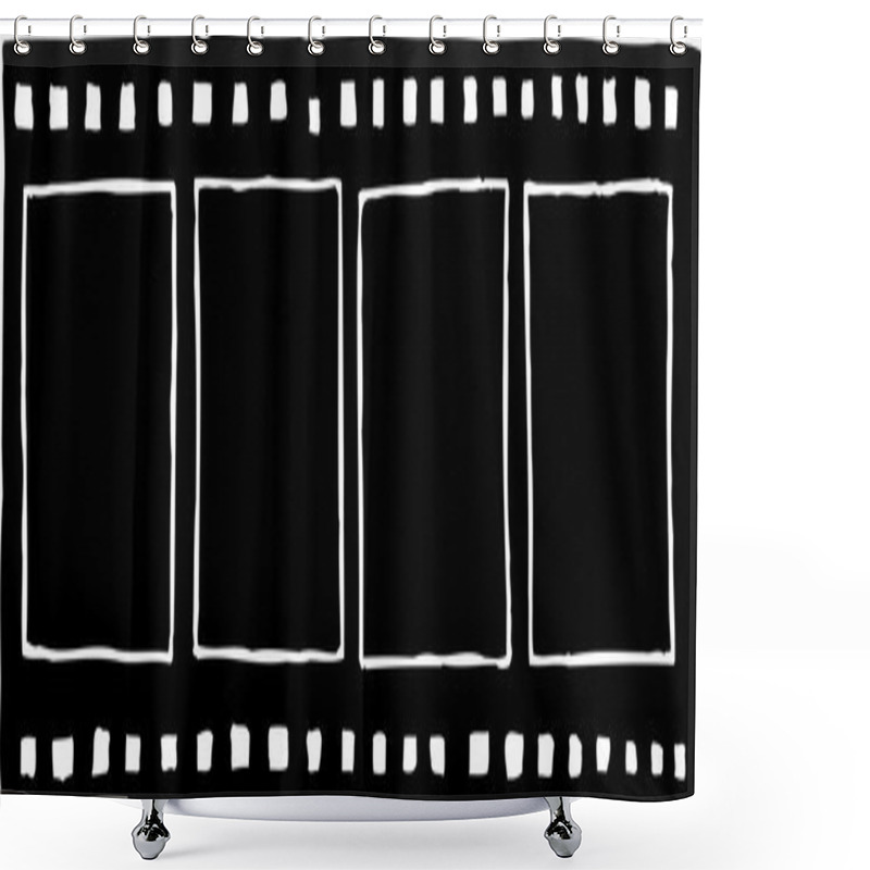 Personality  Woodcut Illustration Of Piece Of Movie Film Shower Curtains