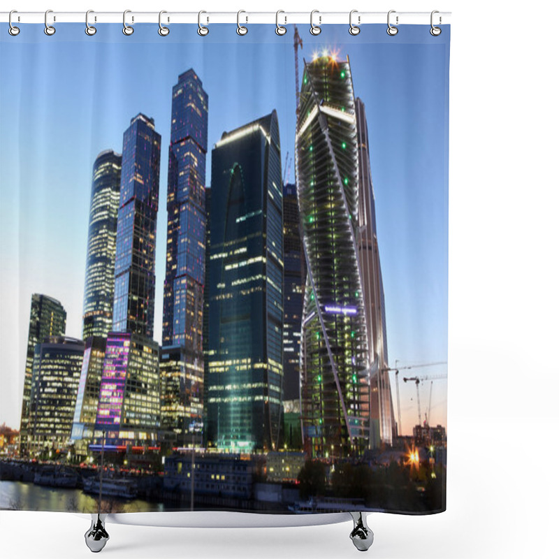 Personality  Famous And Beautiful Night View Skyscrapers City International Business Center Shower Curtains