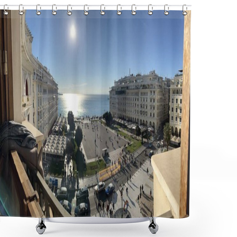 Personality  Aristotelous Square At Thessaloniki City, Panoramic View. Shower Curtains