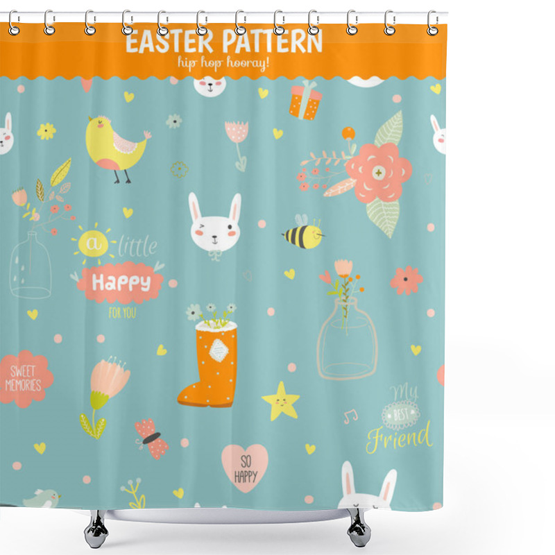 Personality  Funny Seamless Pattern With Animals Shower Curtains