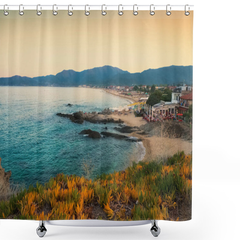 Personality  Sunset Seashore Landscape Sarti Greece Shower Curtains