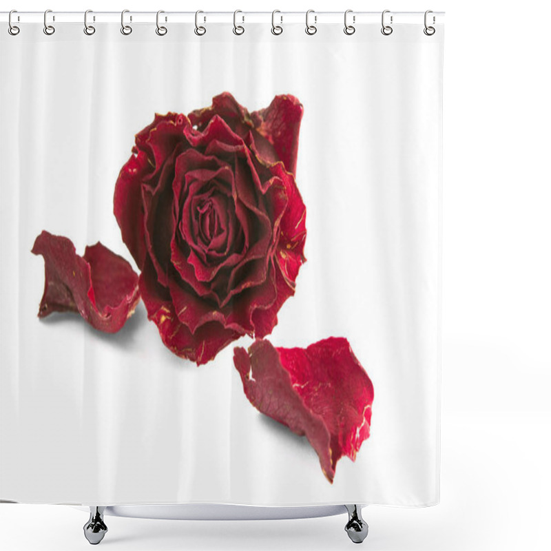 Personality  Dried Red Rose And Two Petals Shower Curtains