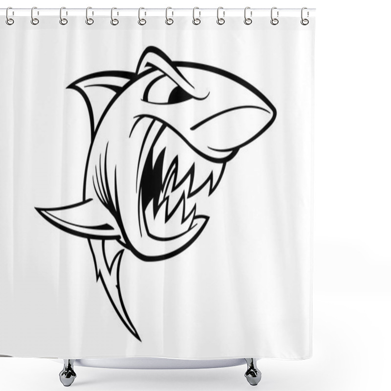 Personality  Wild Shark Mascot Shower Curtains