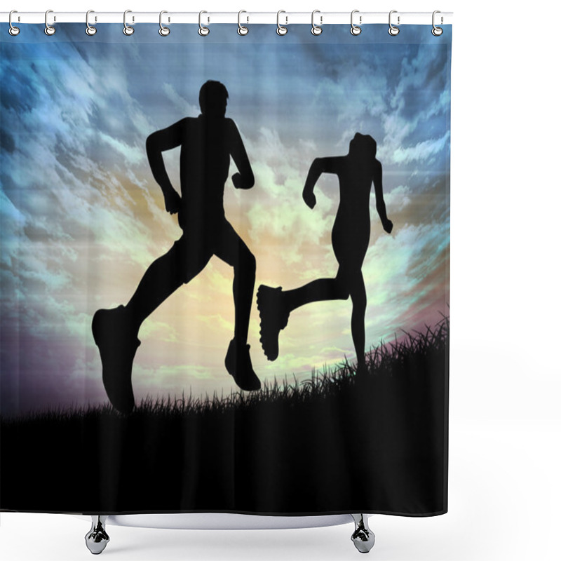 Personality  Silhouette Of A Man Shower Curtains