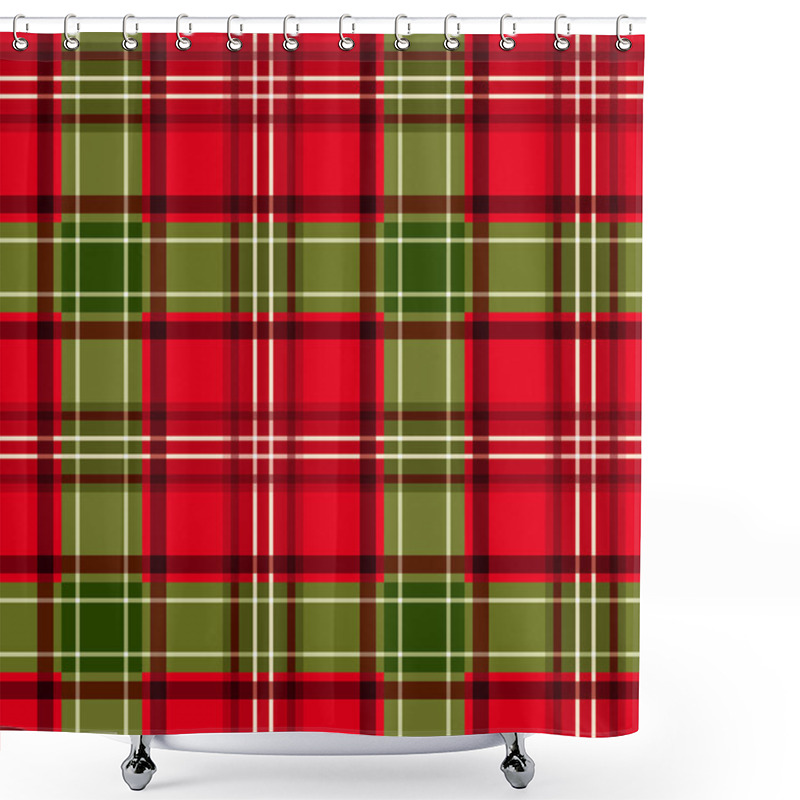 Personality  Christmas Tartan. Vector Seamless Pattern. Shower Curtains