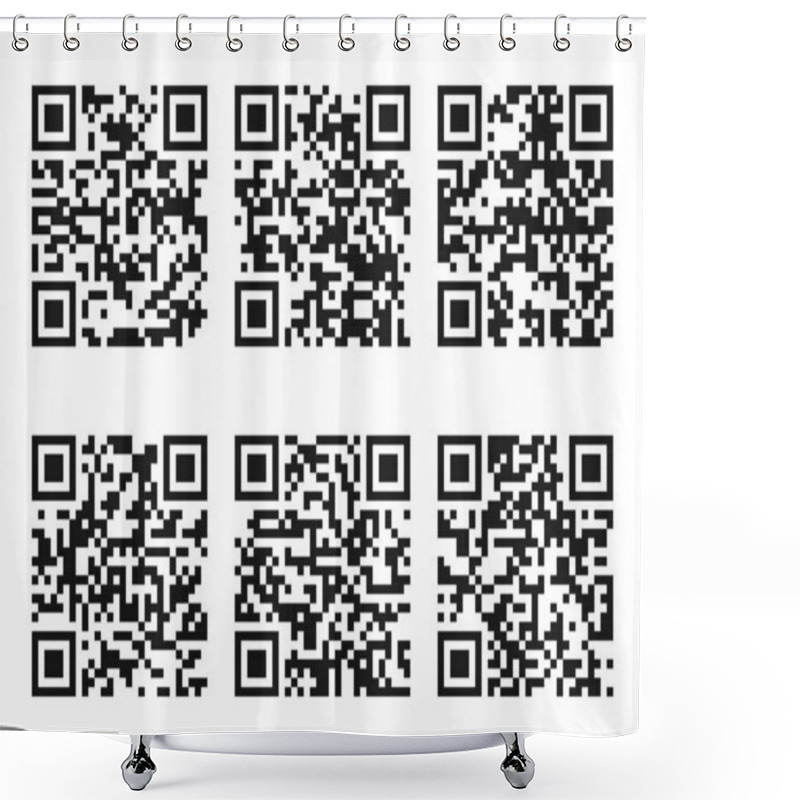 Personality  QR Code Ready To Use Isolated On White Background Shower Curtains