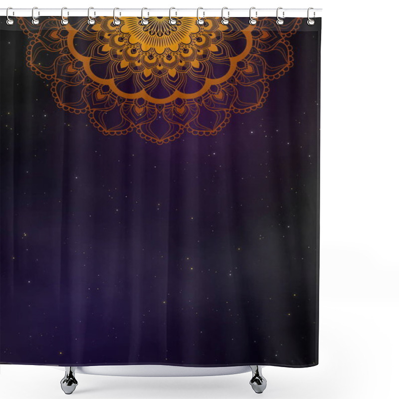 Personality  Abstract Gold Mandala In The Galaxy Shower Curtains