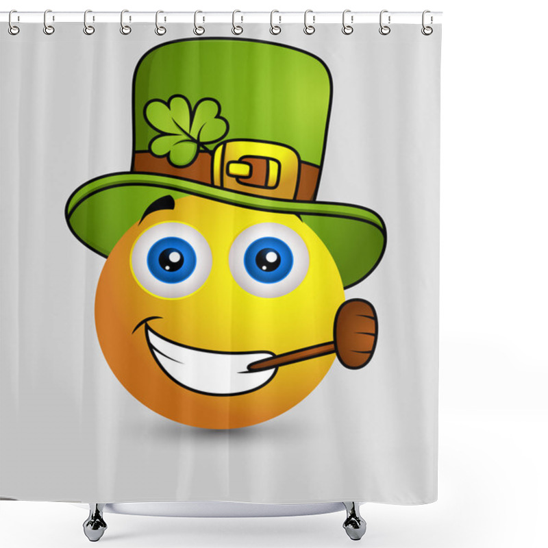 Personality  Patrick's Day Leprechaun Smiley With Cigar Shower Curtains