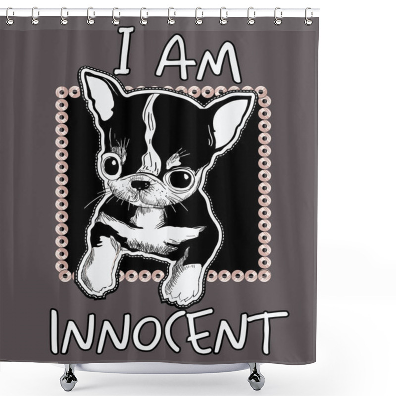 Personality  Cute Dog Illustration Shower Curtains