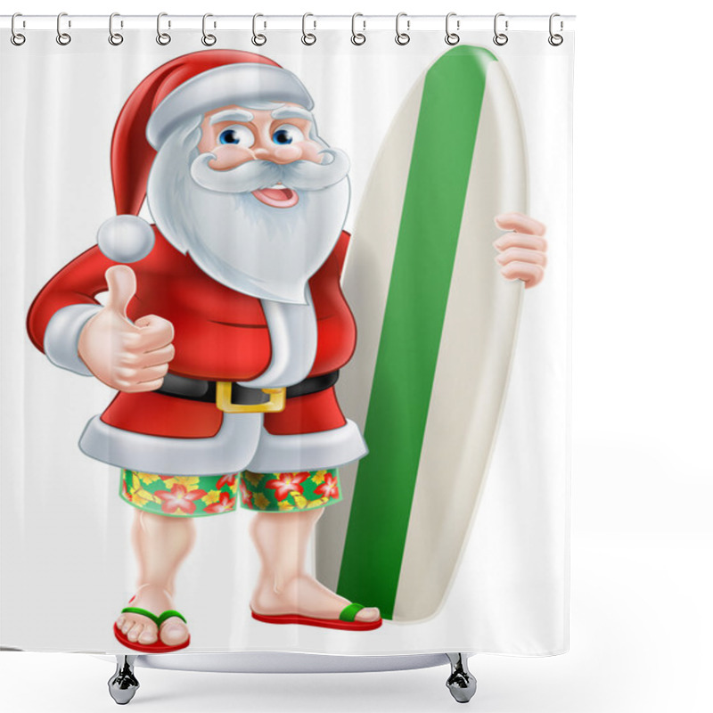 Personality  Cartoon Summer Santa Shower Curtains