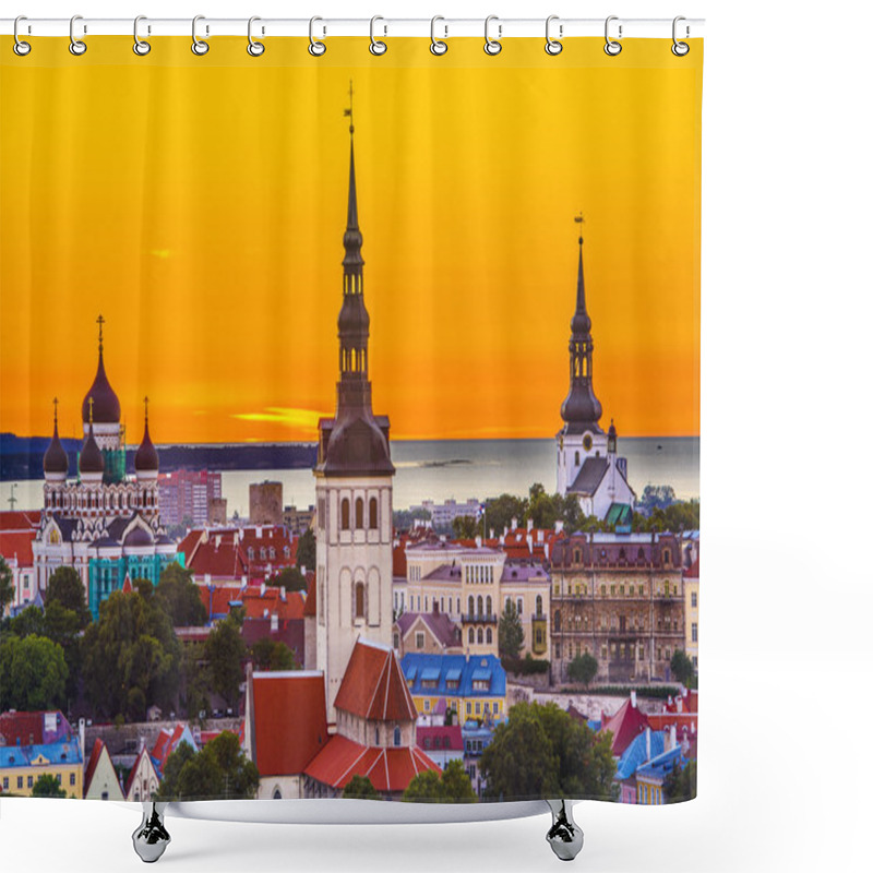 Personality  Tallinn Estonia Skyline Shower Curtains