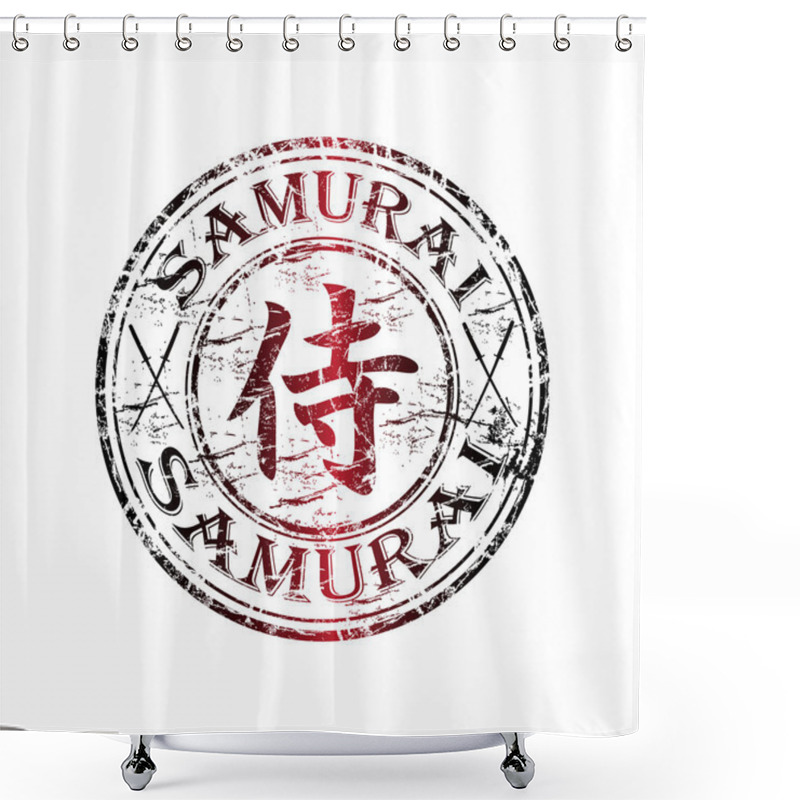 Personality  Samurai Grunge Rubber Stamp Shower Curtains