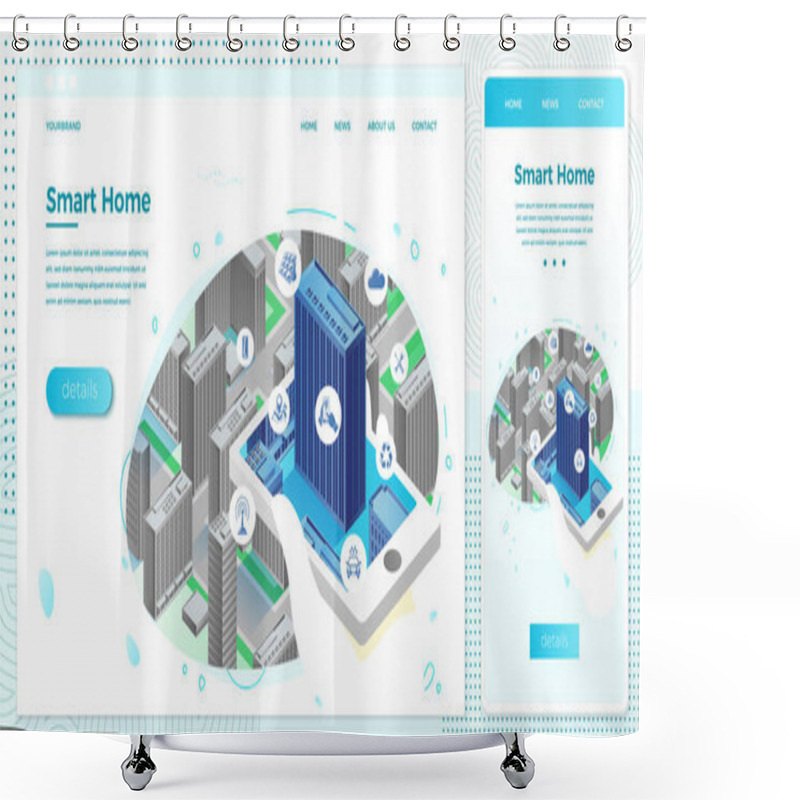 Personality  Vector Intelligent Building And Internet Of Things Shower Curtains