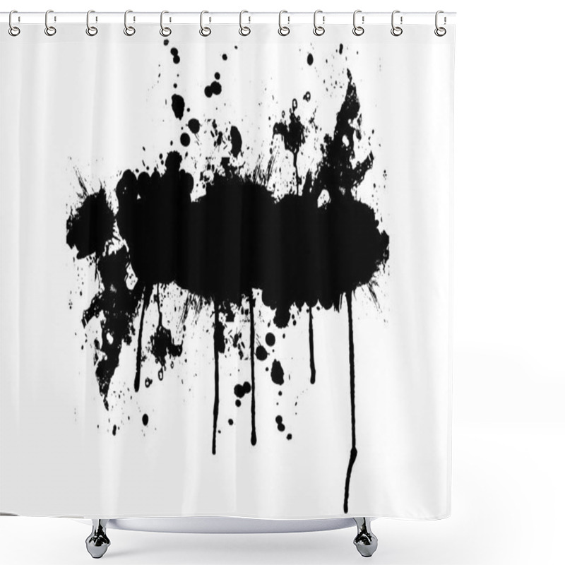 Personality  Vector Black Ink Splatter Background  With A Space For Your Text Shower Curtains