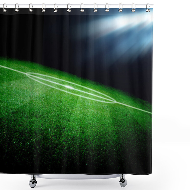 Personality  Soccer Field And The Bright Lights Shower Curtains