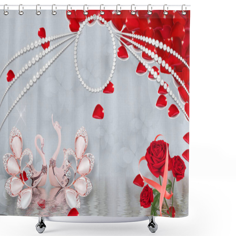 Personality  3D Wallpaper Design With Florals For Photomural Background  Shower Curtains