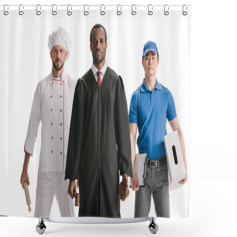 Personality  Judge, Chef And Courier Shower Curtains