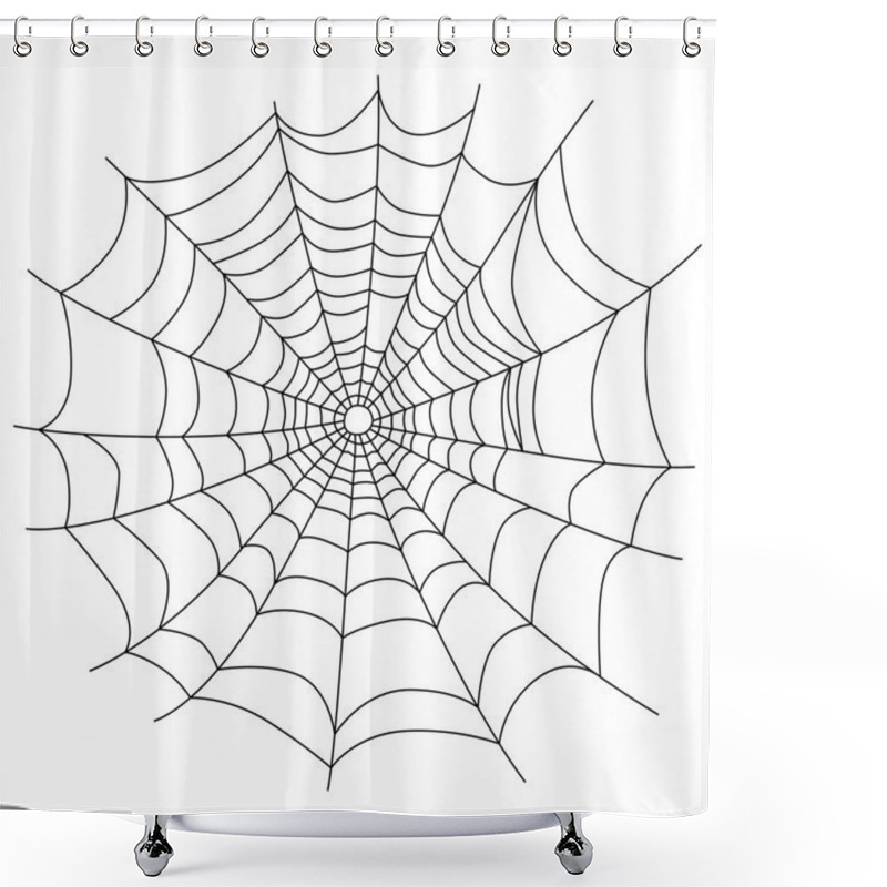 Personality  Spider Web Isolated On White, Vector Shower Curtains