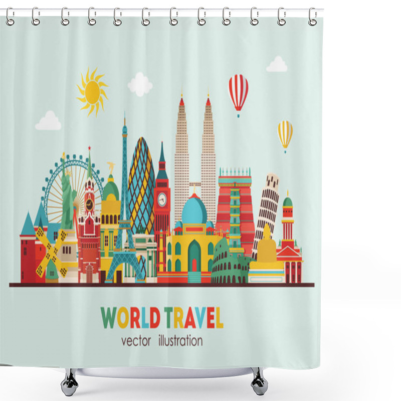 Personality  Travel And Tourism Background. Shower Curtains