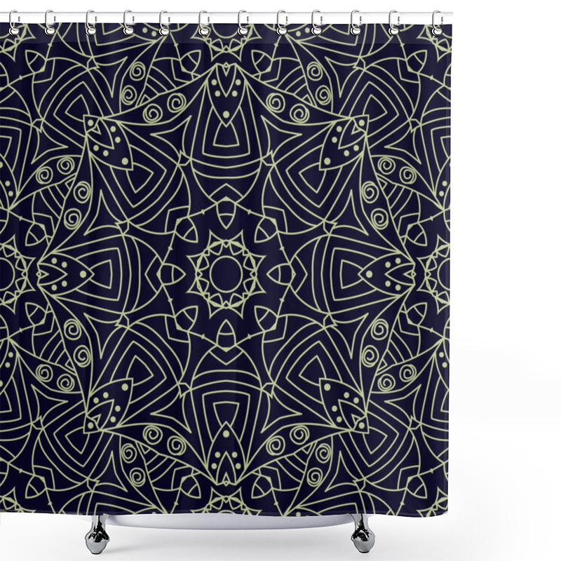 Personality  Seamless  Vector  Background With Mandala. Shower Curtains