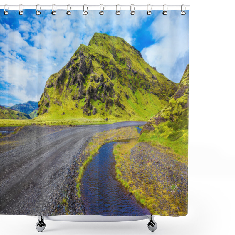 Personality  Picturesque Hills Covered With Green Grass  Shower Curtains